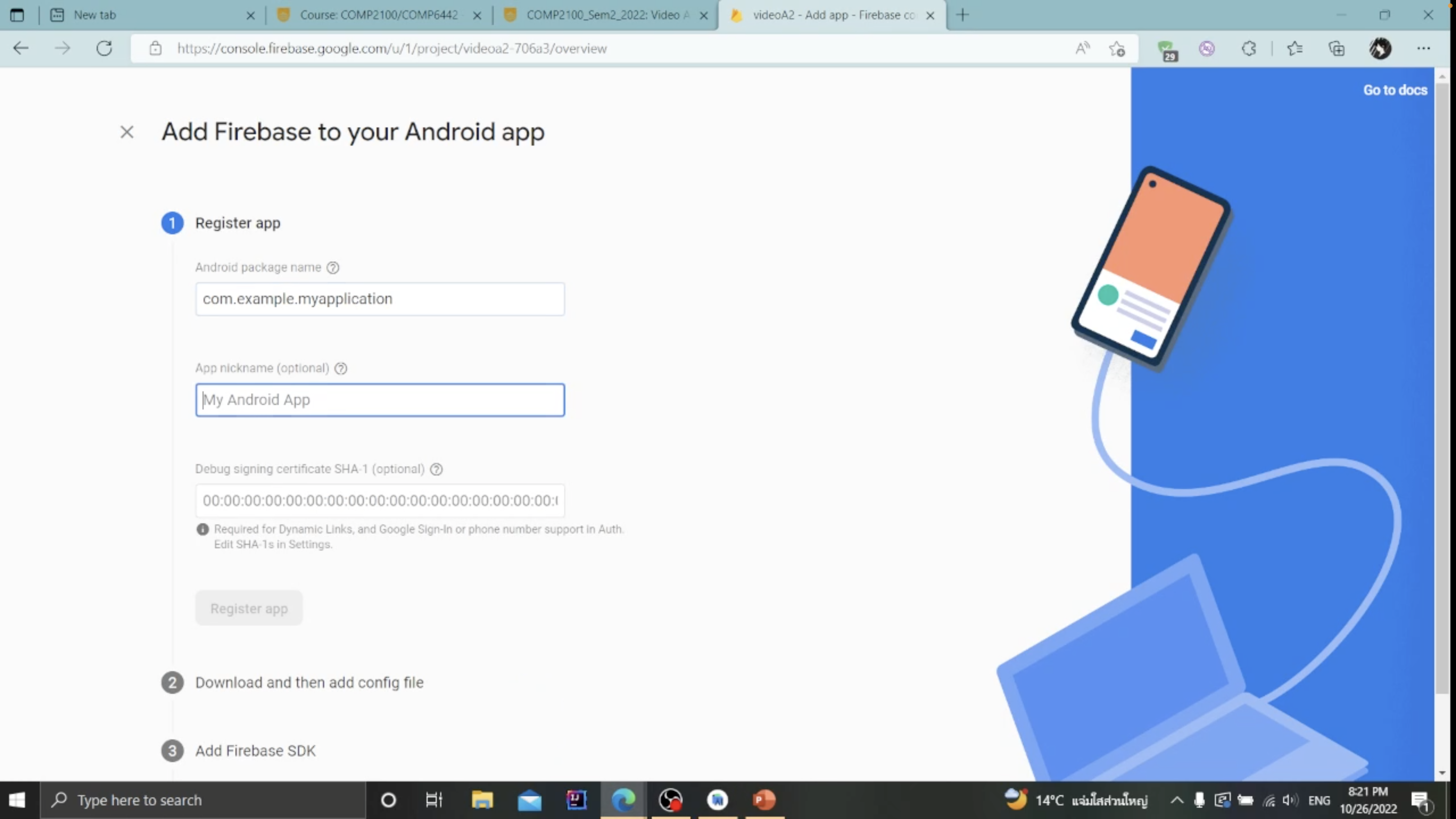 22S2 Connect Firebase with Android Studio – Ratchanont Treevijitpaisan