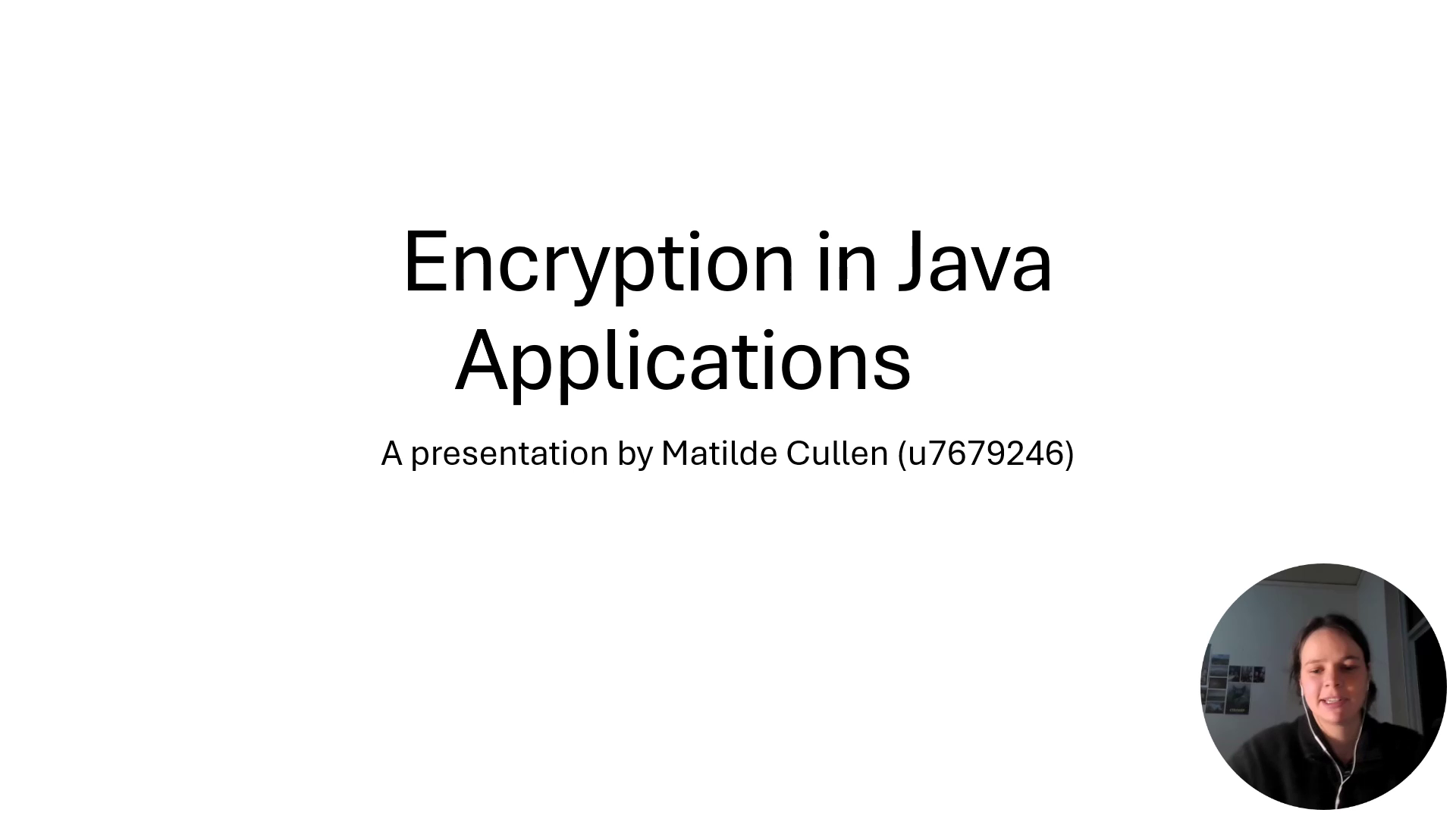Encryption in Java Applications – Matilde Cullen 24S1
